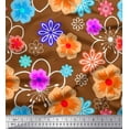 thumbnail image 1 of Soimoi Moss Georgette Fabric Artistic Floral Print Sewing Fabric Yard 42 Inch Wide, 1 of 3
