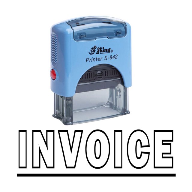 INVOICE Self Inking Rubber Stamp Office Stationary Custom Shiny Stamp