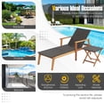thumbnail image 4 of Gymax 2PCS Patio Lounge Chair Adjustable Recliner Chair Acacia Wood Frame Folding Table Set, 4 of 8