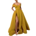 thumbnail image 2 of Ketyyh-chn99 Robe Maxi pour Femmes Robe d'Été Femmes Élégante à Manches Évasées Soirée Fête Robe Formelle Grande Taille Jaune,2TG, 2 of 4