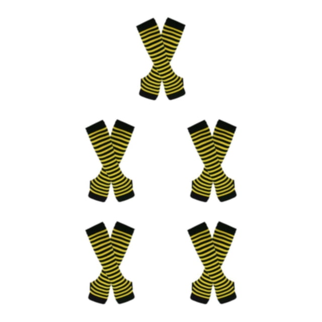 Maytalsory Bas Longs Épais et Confortables en Polyester Faciles à Assortir Jaune et Noir 5Set