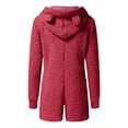 thumbnail image 4 of Penkiiy Combinaisons pour Femmes Femmes Combinaison à Capuche à Manches Longues Pyjama Décontracté d'Hiver Chaud Combinaison de Nuit Rouge 3TG Combinaisons, 4 of 5
