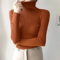 thumbnail image 2 of Timegard Fall Sweaters for Women High Neck Slim Fitting Pullover Casual Long Sleeve Bottom Tops Solid Color, 2 of 5