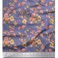 thumbnail image 1 of Soimoi Purple Poly Georgette Fabric Leaves & Azalea Floral Print Fabric by Yard 52 Inch Wide, 1 of 3