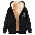 thumbnail image 2 of LOVZFMLL Jackets for Women's Fashionable Printed Fleece Hooded Sweatshirt Jacket, 2 of 4