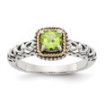 thumbnail image 1 of Sterling Silver Two Tone Silver And Gold Plated Sterling Silver w/Peridot Ring, 1 of 3