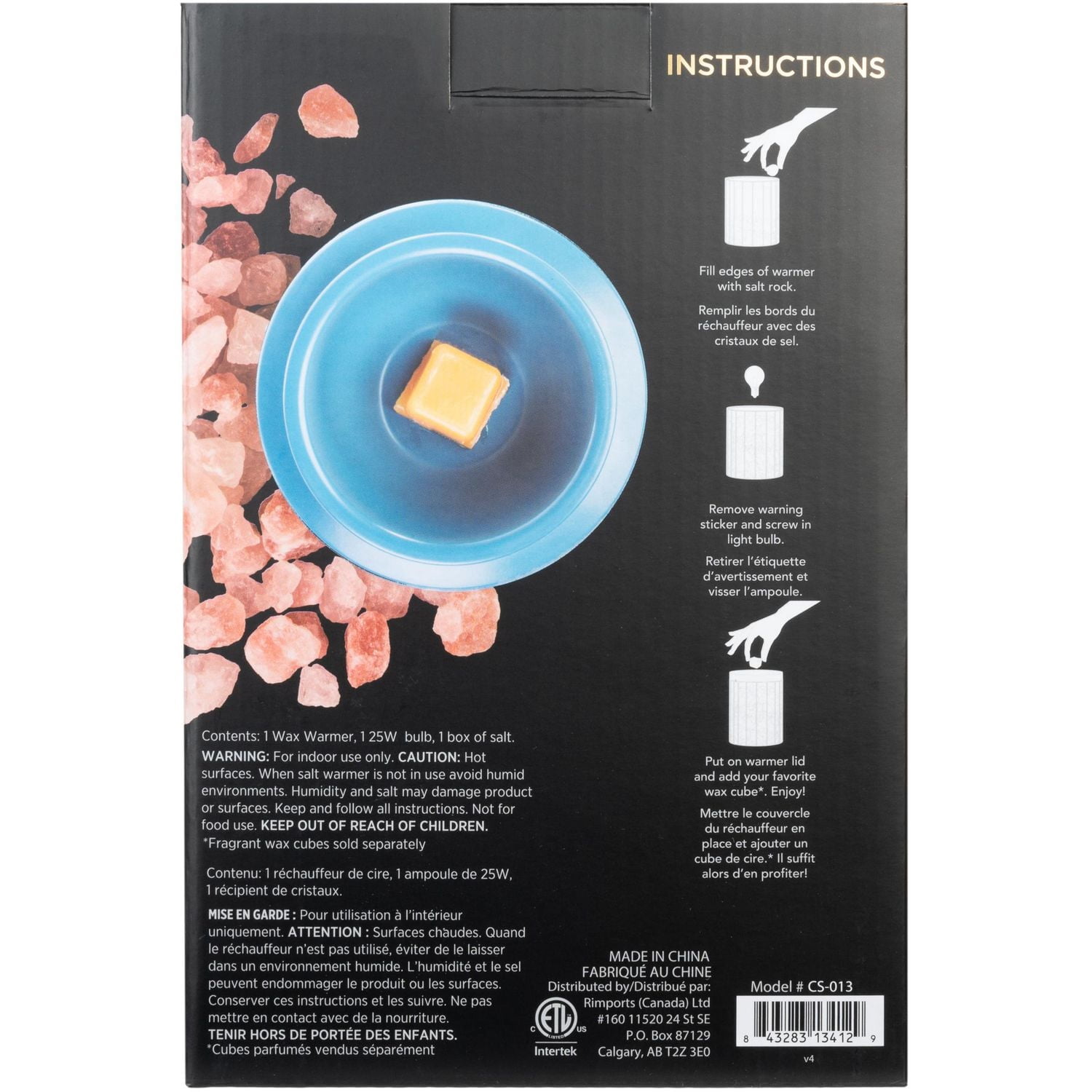 ScentSationals Réchauffeur de cire au sel de l’Himalaya - Kapelo