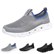 LEEy-world Running Shoes for Men Men's Running Shoes Fashion Breathable Sneakers Mesh Soft Sole Casual Athletic Lightweight,Black