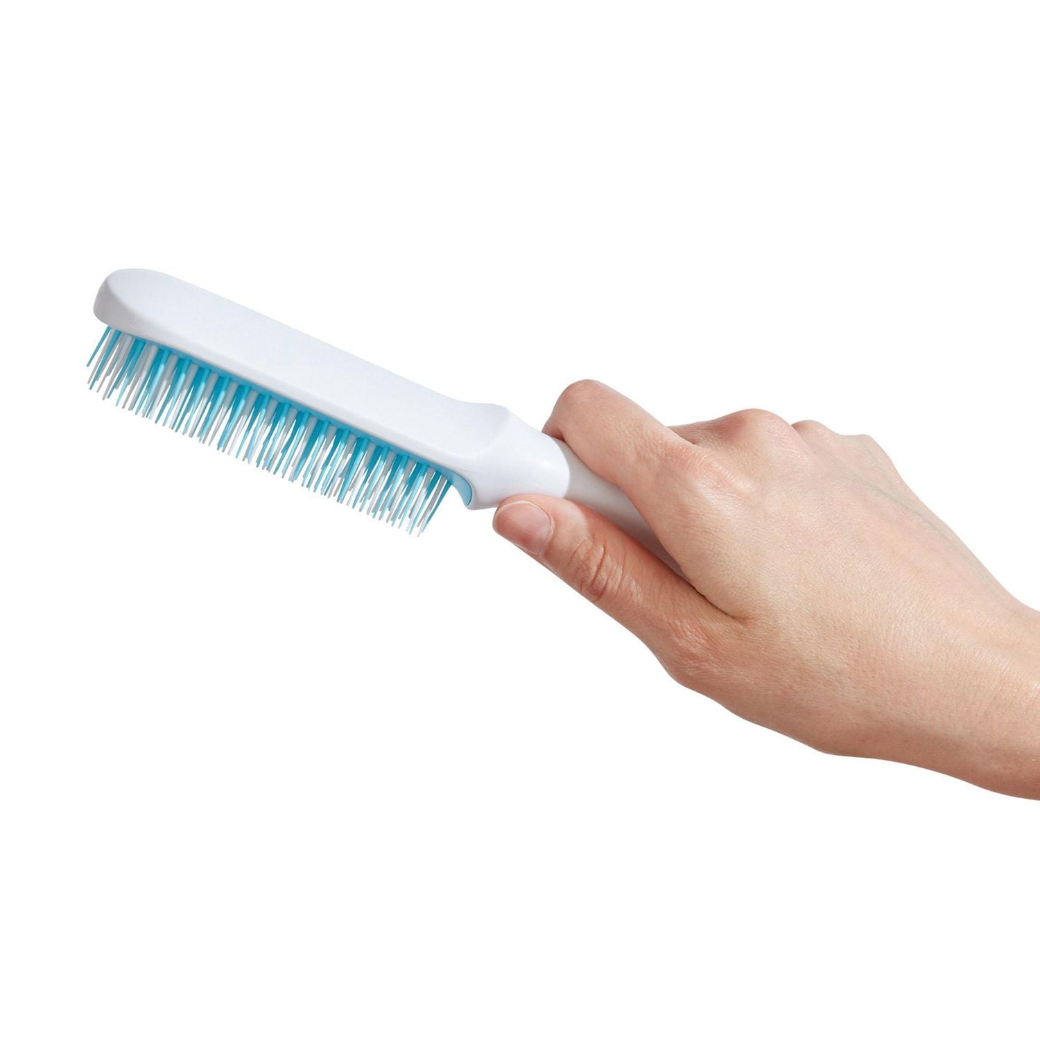 Frida Baby - Brosse démêlante pour cheveux fins ou raides, brosse pour enfants, démêle les nœuds sans déchirures ni casse, dents de peigne et conception de poils