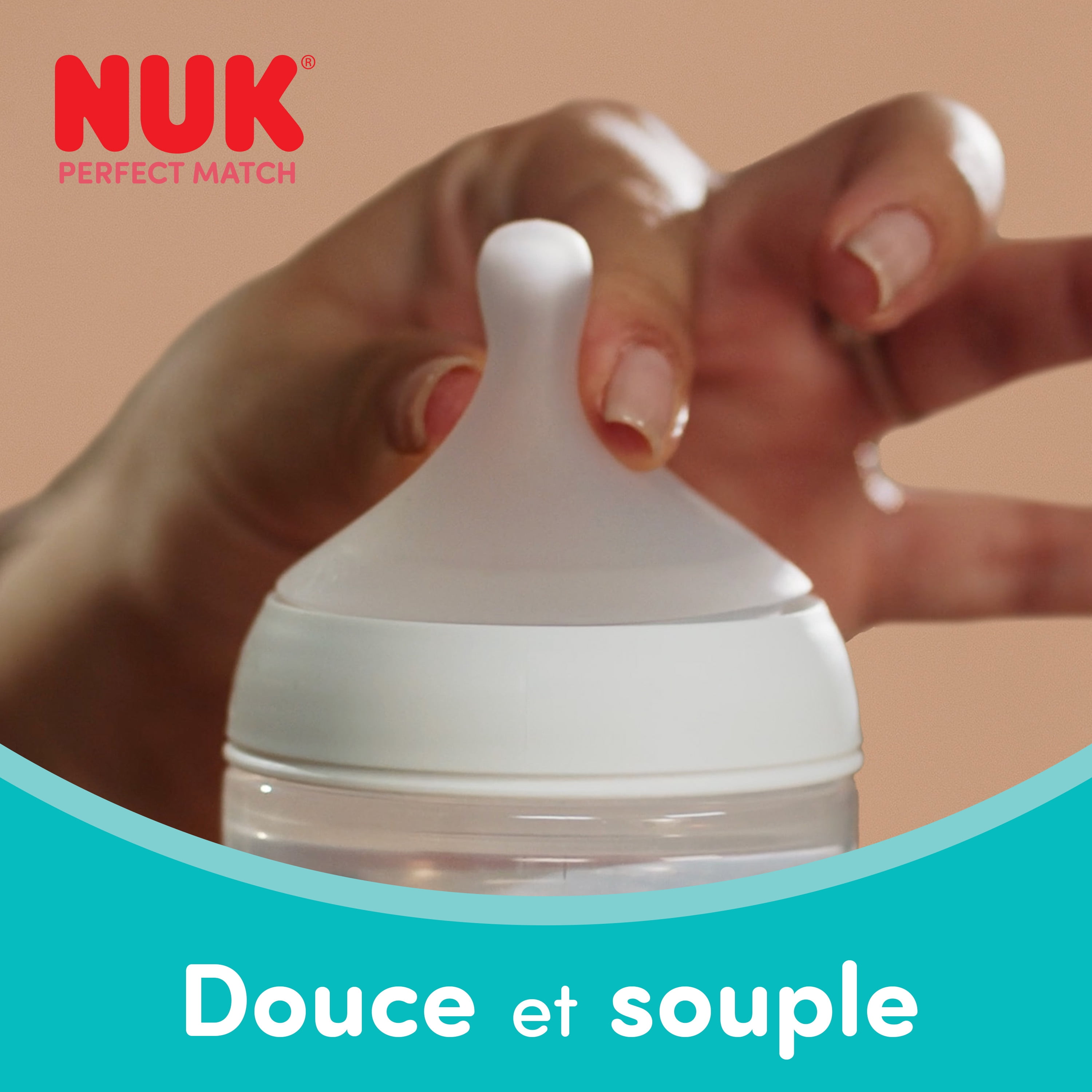 NUK Perfect Match Baby Bottle, 3+ Months, 260 ml, Anti Colic Feeding Bottle, Plastic, Temperature Control Indicator, Sheep, 3 Count