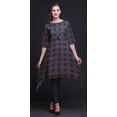 thumbnail image 3 of Bimba Kurti Asymétrique à Imprimé Floral Bleu Anémone et Roses pour Femmes, Robe d'Été Indienne Tunique XXX-Large, 3 of 6