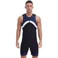 thumbnail image 1 of MSemis Men Quick Dry One Piece Swimsuit Zipper Bathing Suit Sleeveless Beach Swimwear Surfing Rash Guard Wetsuit Navy Blue L, 1 of 7