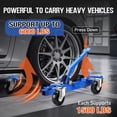 thumbnail image 4 of Car Wheel Dolly with Tire Jack 1500 lbs Capacity Portable Trailer Dolly with Pedal Jack 12in Wheel Support Vehicle Positioning Dolly for Auto Repair and Moving Set of 2 Blue, 4 of 7