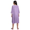 thumbnail image 4 of Moomaya Robe de Nuit Longue Jusqu'au Genou à Patte de Boutonnage pour Femmes, Imprimée, 4 of 6