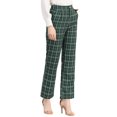 thumbnail image 1 of Unique Bargains Women's Christmas Plaid Pockets Elastic Waist Straight Leg Pant, 1 of 8