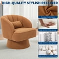 thumbnail image 4 of Yiwa Mid-Back Swivel Armchair, Upholstered Lounge Reading Chair with Pillow and 360-Degree Rotation, 4 of 5