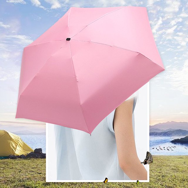 maskred Windproof And Rainproof Umbrella With Retractable Handle For Any Weather Condition Folding Sun Umbrellas Lifting wine red 5Set