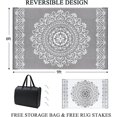 thumbnail image 2 of Findosom 6'x9' Waterproof Outdoor Rug, Foldable Reversible Plastic Straw Rug, Large Patio Rug for Outdoors, RV, Patio, Backyard, Deck, Picnic, Beach, Camping Gray, 2 of 6