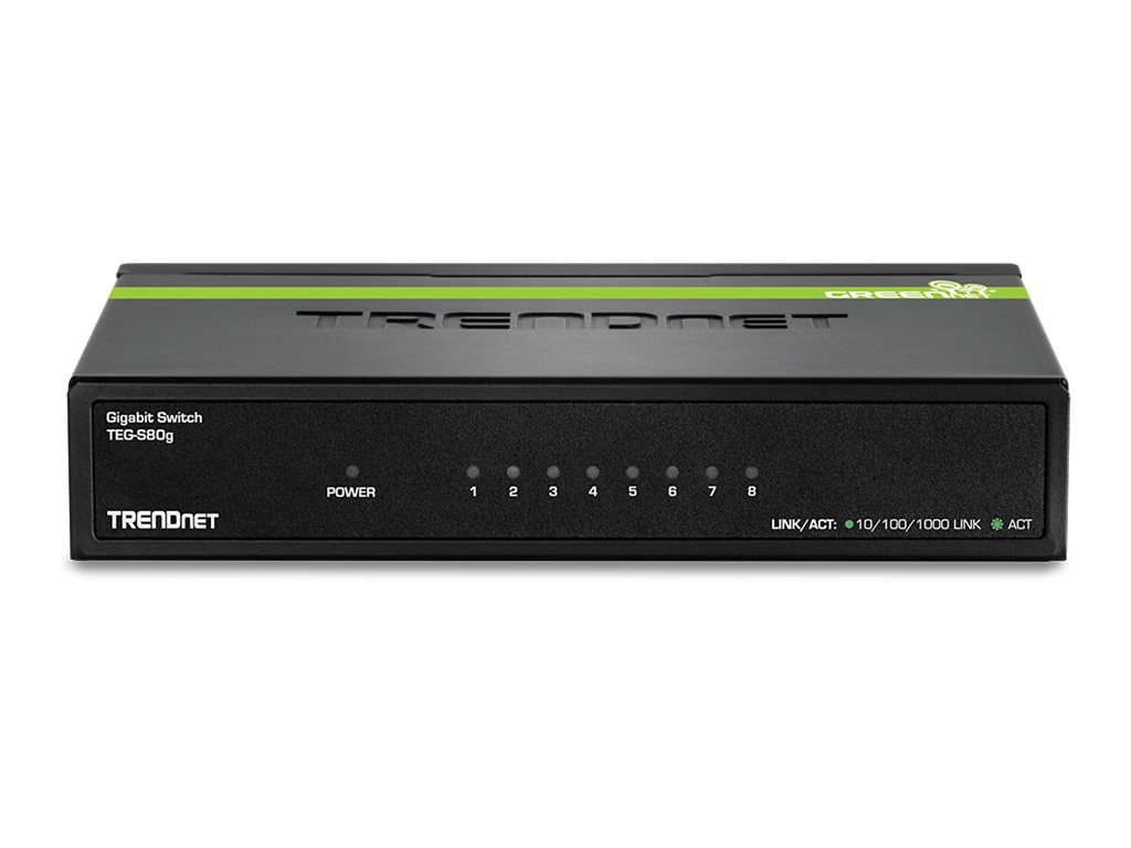 TRENDnet TEG S80G - Switch - 8 x 10/100/1000 - de Bureau - Conforme TAA