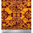 thumbnail image 1 of Soimoi Velvet Fabric Moroccan Damask Printed Fabric 1 Yard 58 Inch Wide, 1 of 3