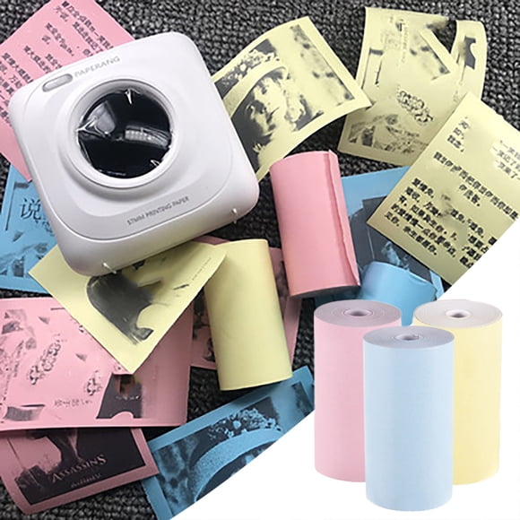 Color Thermal Paper Roll 57x30mm, Xinsrenus Clear Printing Receipt Photo Paper, 3 Rolls for Pocket Thermal Mini Photo Printer