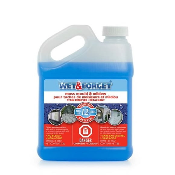 Wet & Forget Détachant pour Mousse d'Extérieur, Moisissure et Mildiou 2 L