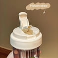 thumbnail image 4 of Plastic Water Cup 600ML Large Capacity Straw Water Cup Floral Tea Cup with Lid and Straw White(1Pcs) Rkxzt, 4 of 8
