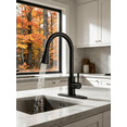 thumbnail image 3 of APPASO Matte Black Kitchen Faucet with Pull Down Sprayer, Stainless Steel Single Handle Bar Sink Faucet, 3 Spray Modes, 360° Swivel Spout, Deck Plate Included, 3 of 11