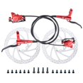 thumbnail image 2 of IKUOS Oil Brake Mountain Bike Brake Dual Piston One Piece Cylinder Oil Pressure Disc Brake Set MT500(Left Back Right Front) (Red), 2 of 4
