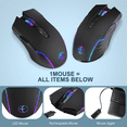thumbnail image 3 of 2X Wireless Mouse Mouse Jiggler Mouse Mover LED Rechargeable 2.4G Mause Ergonomic Mini Mouse USB Optical Mice 1600 DPI, 3 of 5