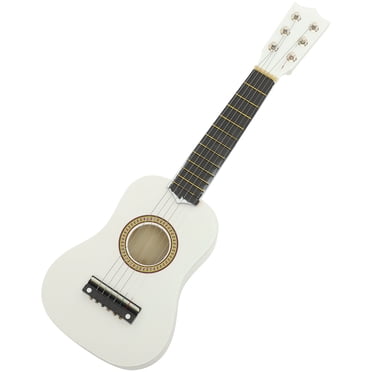LOVEVER 21inch Acoustic Guitar Mini Guitar Musical Instrument Wooden Craft for Beginner Children (White)