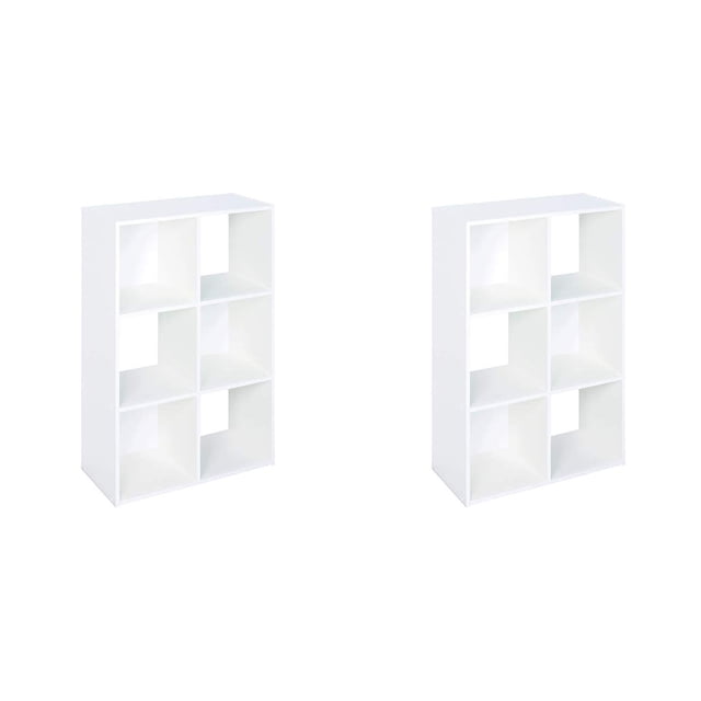 Closetmaid Decorative Home 6-Cube Cubeicals Organizer Storage, White (2 Pack)