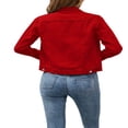 thumbnail image 3 of Veste en Denim Unie pour Femmes, Décontractée, à Manches Longues, Boutonnée, 3 of 8