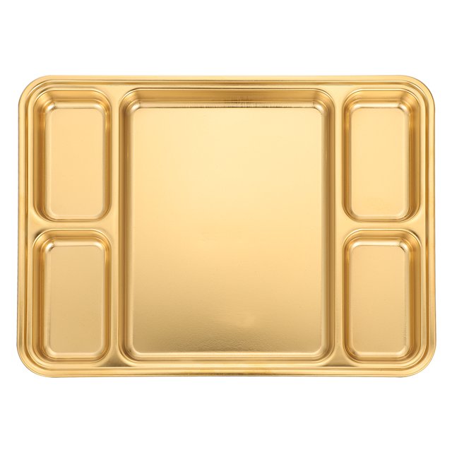 Miangastore 1Pc Stainless Steel Plate Household Divided Plate Fruit Plate Breakfast Plate