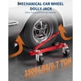 thumbnail image 2 of Car Wheel Dolly with Tire Jack 1500 lbs Capacity Portable Trailer Dolly with Pedal Jack 12in Wheel Support Vehicle Positioning Dolly for Auto Repair and Moving Set of 4 Red, 2 of 7