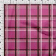 thumbnail image 3 of oneOone Cotton Cambric Pink Fabric Madras Check Craft Projects Decor Fabric Printed By The Yard 56 Inch Wide, 3 of 4