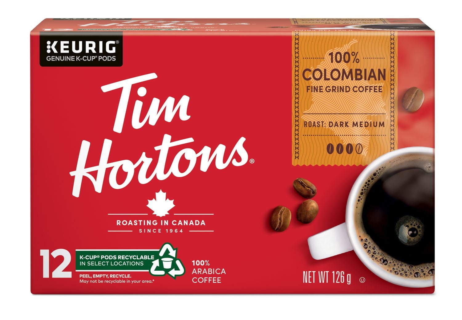 Tim Hortons 100% Colombian Dark Medium Roast Coffee