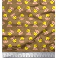 thumbnail image 1 of Soimoi Poly Georgette Fabric Cup,Plate & Chick Cartoon Print Fabric by the Yard 42 Inch Wide, 1 of 3