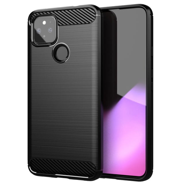 PANDACO Étui en Métal Brossé Noir pour Google Pixel 4a 5G, Étui de Téléphone en TPU Léger avec Motif en Métal Brossé et accents en Fibre de Carbone. Conçu pour la protection contre les Bosses et les Rayures, Il s'Adapte Exclusivement au Modèle Pixel 4a 5G, Assurant la Durabilité et le style de Votre Accessoire Google Pixel.