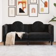 thumbnail image 1 of vidaXL Sofa avec Coussins 2 Places Velours Noir, 1 of 5
