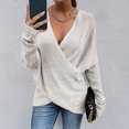 thumbnail image 1 of RKSTN Sweaters for Women Fashion Solid Color Long Sleeve Pullove V-Neck Shirt Sweater Tops Fall Sweaters, 1 of 9