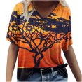 thumbnail image 1 of Birdeem Womens Spring and Summer Casual V-Neck T-Shirt Printed Short Sleeved Top, 1 of 1