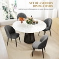 thumbnail image 4 of HOMCOM Dining Chairs Set of 4 Kitchen Chairs with Metal Legs Charcoal Grey, 4 of 10