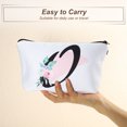 thumbnail image 4 of Unique Bargains Personalized Makeup Bag O Letter Purse Small Cosmetic Bag Zipper Monogrammed Makeup Bag Pouch White, 4 of 7