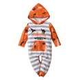 thumbnail image 1 of Gupgi Combinaison d'Halloween pour Tout-Petit, Barboteuse à Capuche à Manches Longues à Rayures Imprimées, 1 of 6