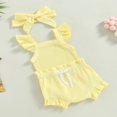 thumbnail image 4 of MesaSe Infant Baby Girl Summer Clothes Ribbed Ruffle Sleeveless Romper Drawstring Bloomer Shorts Headband Outfits Blue 0-3 Months, 4 of 7