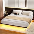 thumbnail image 2 of KOUSEI Floating Bed Frame King Size with LED Lights and Charging Station Modern Metal Platform No Box Spring Required，Black, 2 of 5