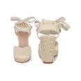 thumbnail image 4 of BLISSFUL STEP Sandales Compensées à Plateforme à Lacets Style Espadrille pour Femmes Beige 7, 4 of 5
