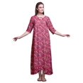 thumbnail image 1 of Bimba Robe de Nuit Maxi Pink Bird Floral & Paradise Whydah pour Femmes, d'Été, Imprimée XXX-Large, 1 of 5