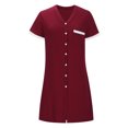 thumbnail image 3 of Gspmoly Robes pour Femmes, Mode Femme Été Col en V Manches Courtes Couleur Contrastante pour la Maison Robe Courte Robes d'Été pour Femmes jusqu'à 65 % de Rabais, 3 of 5